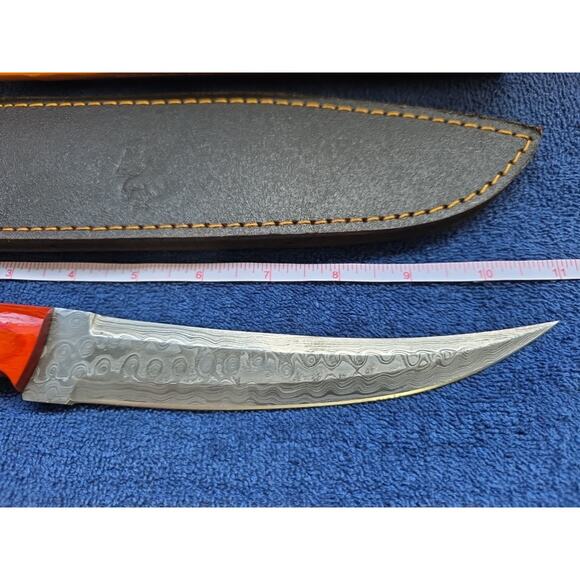 Hunting Bowie Knife 11 Inch, Custom Made Forged Damascus Blade LMK Knives #7572 - Picture 2 of 10
